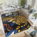 Tiger & Dragon Area Rug: Gothic Animal Print Carpet