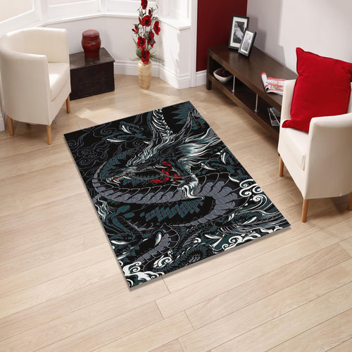 Dragon Area Rug, Fantasy Gothic Decor