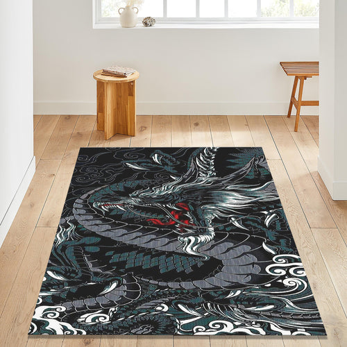 Dragon Area Rug, Fantasy Gothic Decor