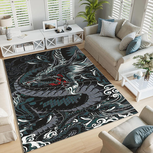 Dragon Area Rug, Fantasy Gothic Decor