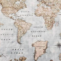 Old World Map Rug: Rustic Compass Design