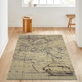 Old World Map Area Rug Rustic Compass Vintage Living Room Carpet
