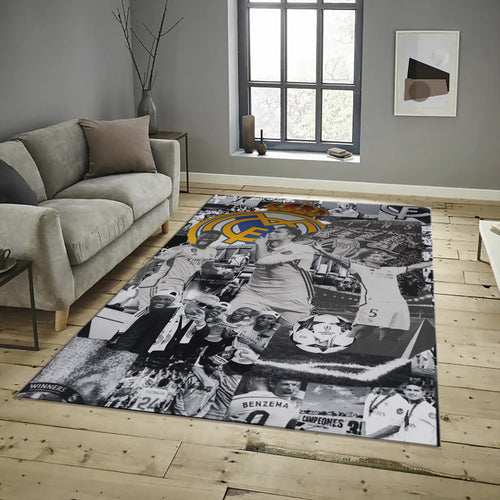 Real Madrid Rug Custom Design Football Carpet for Garage & Kids
