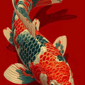 Koi Fish Rug: Hokusai Japanese Art Doormat