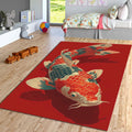 Koi Fish Rug: Hokusai Japanese Art Doormat