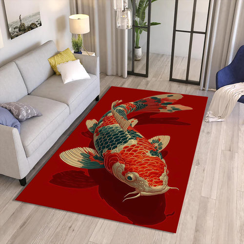 Koi Fish Rug: Hokusai Japanese Art Doormat