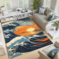 The Great Wave Area Rug Hokusai Japanese Art Living Room Carpet