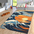 The Great Wave Area Rug Hokusai Japanese Art Living Room Carpet