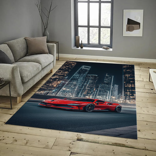 Ferrari F1 Rug, Ferrari Car Print Rug