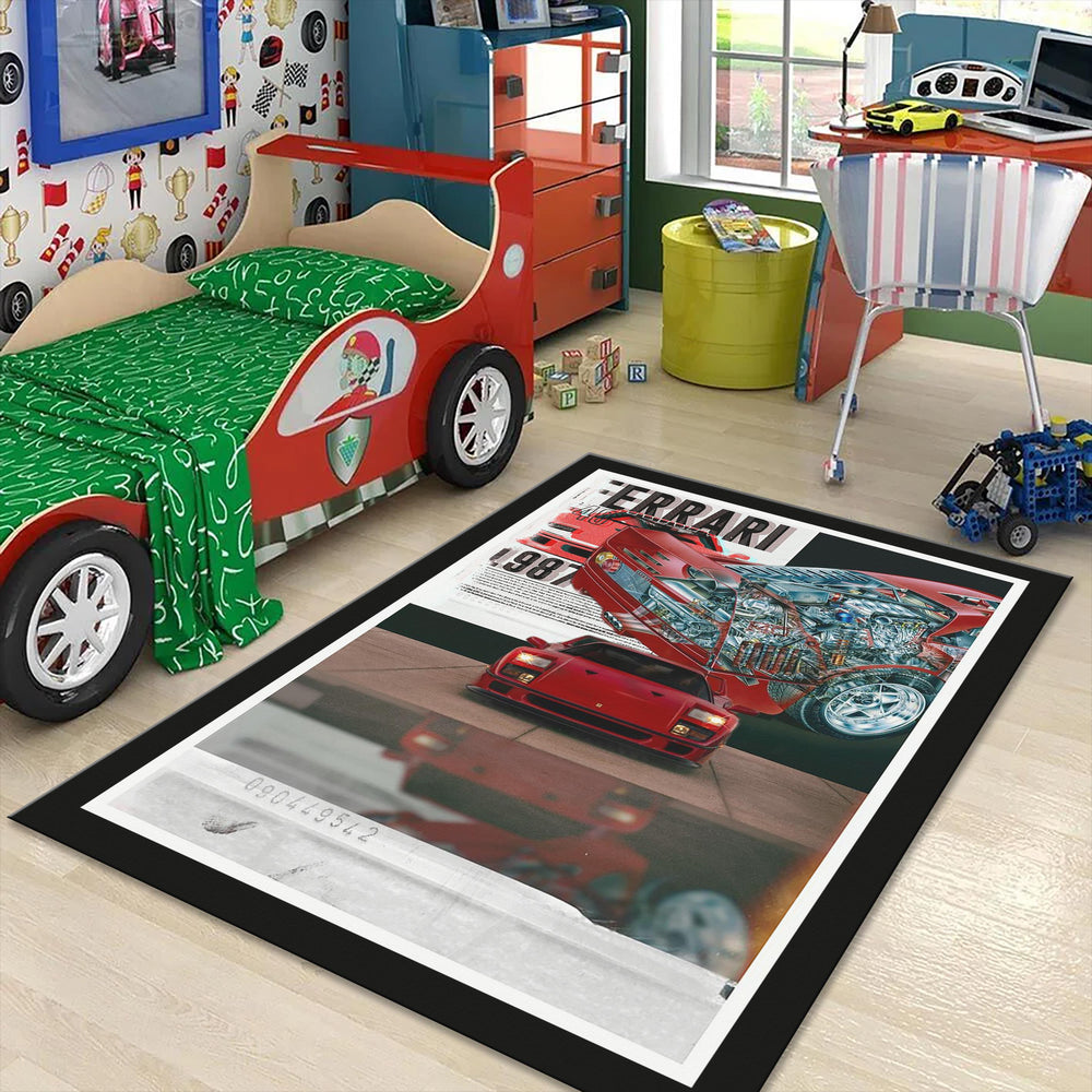 Ferrari F1 Rug, Ferrari F40 Car Rug
