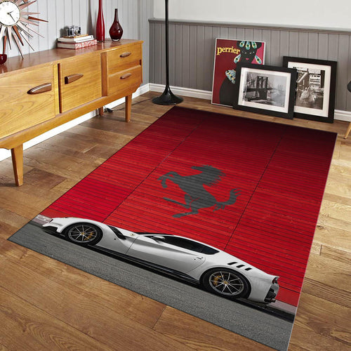Ferrari F1 Rug, Ferrari Car Print Rug: Modern Sports Car Decor