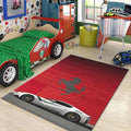 Ferrari F1 Rug, Ferrari Car Print Rug: Modern Sports Car Decor