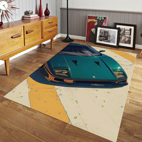 Ferrari F1 Rug, Ferrari Car Print Rug