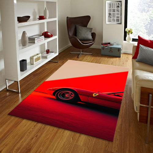Ferrari F1 Rug, Ferrari Car Print Rug