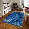 Personalized Blue Pattern Rug, Custom Design, Anti-Allergy