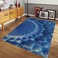 Personalized Blue Pattern Rug, Custom Design, Anti-Allergy