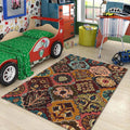 Personalized Area Rug, Colorful Floral Medallion Design