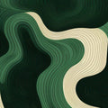 Personalized Green Abstract Rug, Modern Home Decor