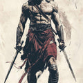 Personalized Warrior Rug, Ancient Spartan Design, Home Decor