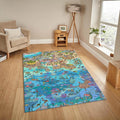 Colorful Town Play Mat, Washable Kids Rug, Nursery Decor