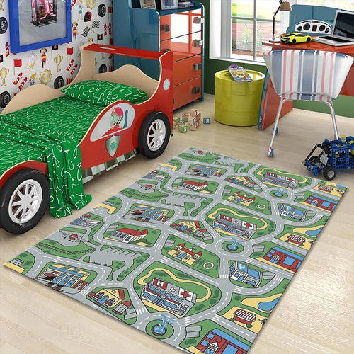 Car City Play Mat, Kids Road Rug, Personalized Children's Rug