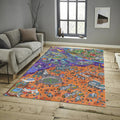 Playground Kids Rug, Colorful Town Design, Washable Nursery Decor