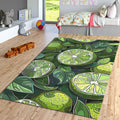 Abstract Green Lime Pattern Rug: Modern Kitchen Saloon Decor