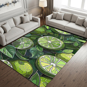 Abstract Green Lime Pattern Rug: Modern Kitchen Saloon Decor