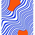 Blue Wave Area Rug, Modern Abstract Design, Custom Size