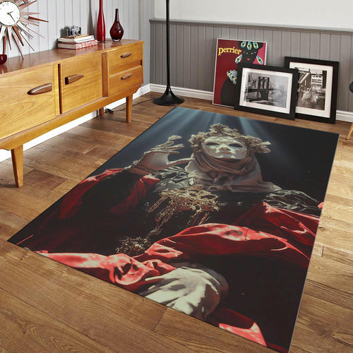 Venetian Mask Rug, Gothic Home Decor, Personalized Area Rug