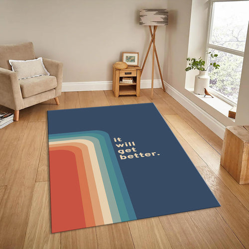 It Will Get Better Personalized Rug, Modern Colorful Decor