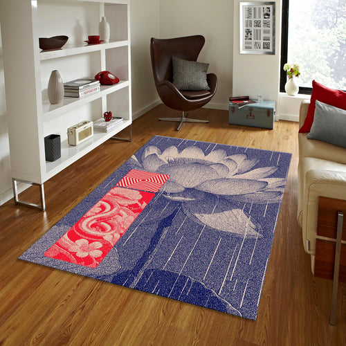 Custom Lotus Area Rug, Elegant Home Decor, Personalized Design