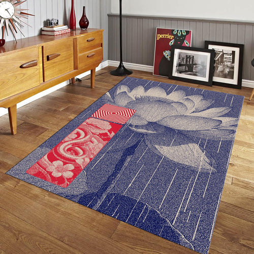 Custom Lotus Area Rug, Elegant Home Decor, Personalized Design