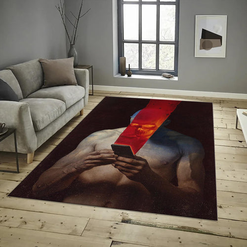 Personalized Skull Art Rug, Modern Home Decor, Any Size