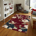 Oriental Dragon Area Rug, Asian Decor, Floral Pattern