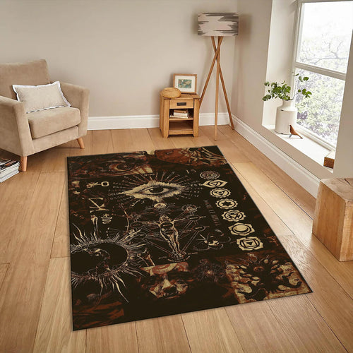 Dark Art Area Rug, Occult Design, Custom Sizes
