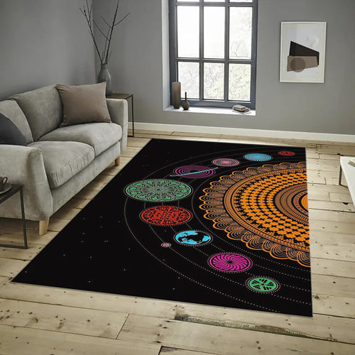 Solar System Area Rug, Modern Galaxy Decor, Personalized Rug