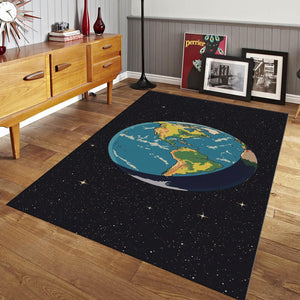 Earth Illustration Area Rug, Personalized Modern Home Decor