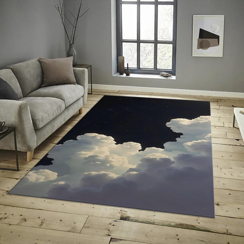 Cloudscape Area Rug, Modern Celestial Design, Custom Size