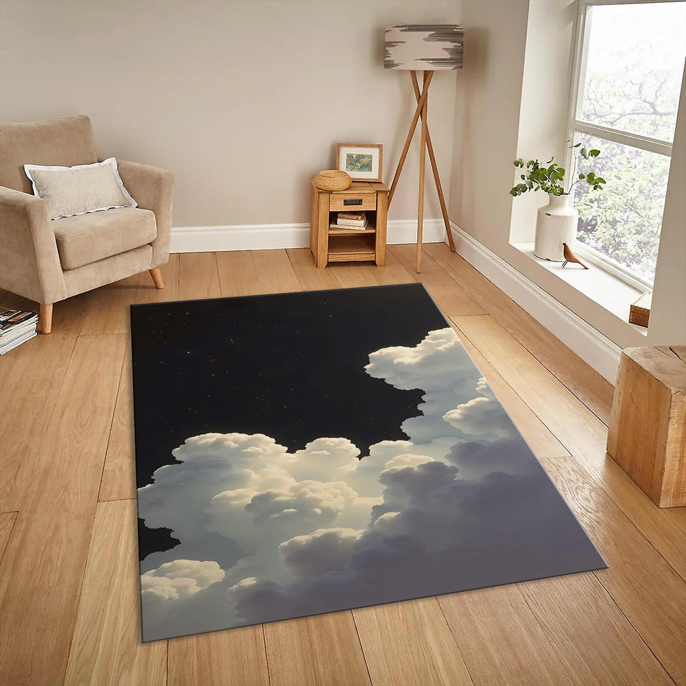 Cloudscape Area Rug, Modern Celestial Design, Custom Size