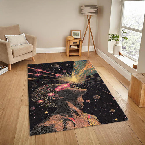 Personalized Abstract Rug, Space Galaxy Design, Modern Home Decor