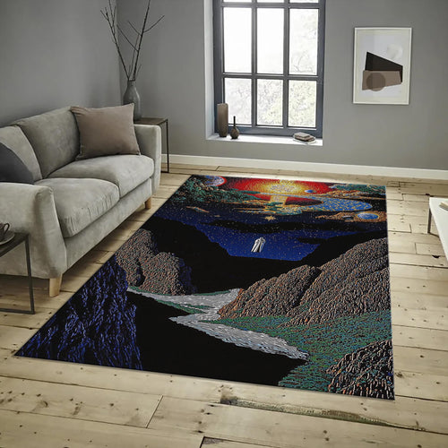 Abstract Landscape Rug, Modern Art, Custom Area Rug