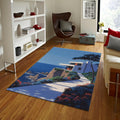 Coastal Cliff House Rug, Modern Home Decor, Personalized Rug