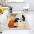 Orange Abstract Area Rug, Modern Art Decor