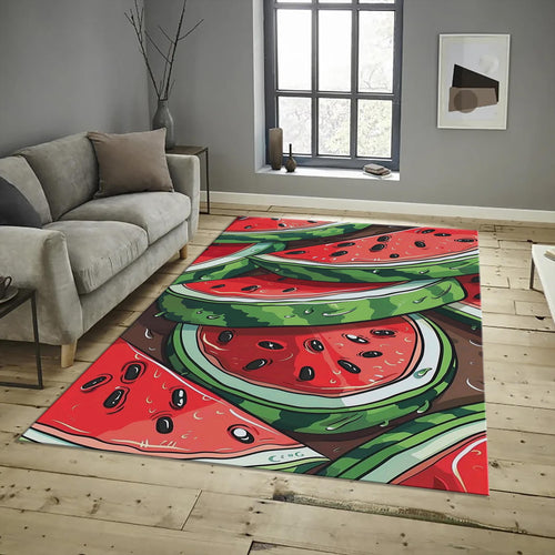 Personalized Watermelon Design Rug, Modern Home Decor
