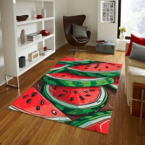 Personalized Watermelon Design Rug, Modern Home Decor