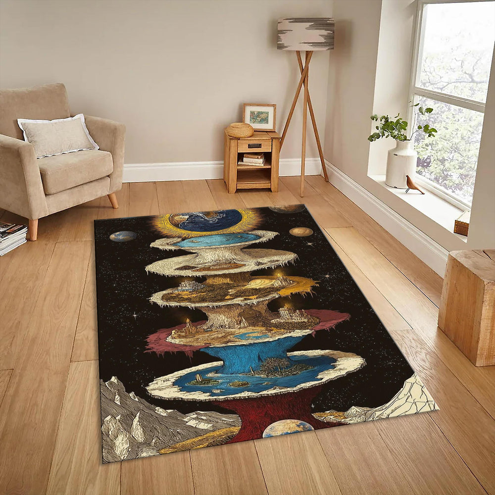 Earth Visionary Art Rug, Modern Home Decor, Personalized Rug