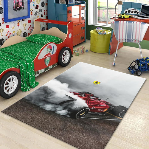 Ferrari F1 Rug, Personalized F1 Ferrari Rug