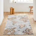 Old World Map Rug: Rustic Compass Design