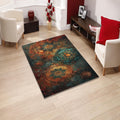 Mystic Mandala Rug, Boho Home Decor, Washable Area Rug